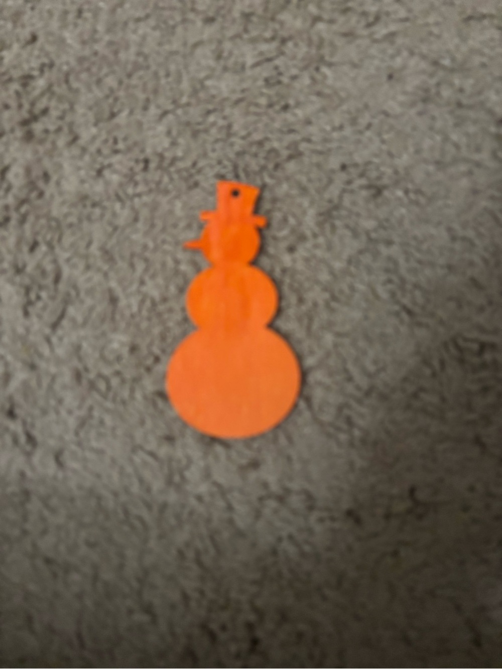 Orange Snowman Wooden Ornament - Home Accents